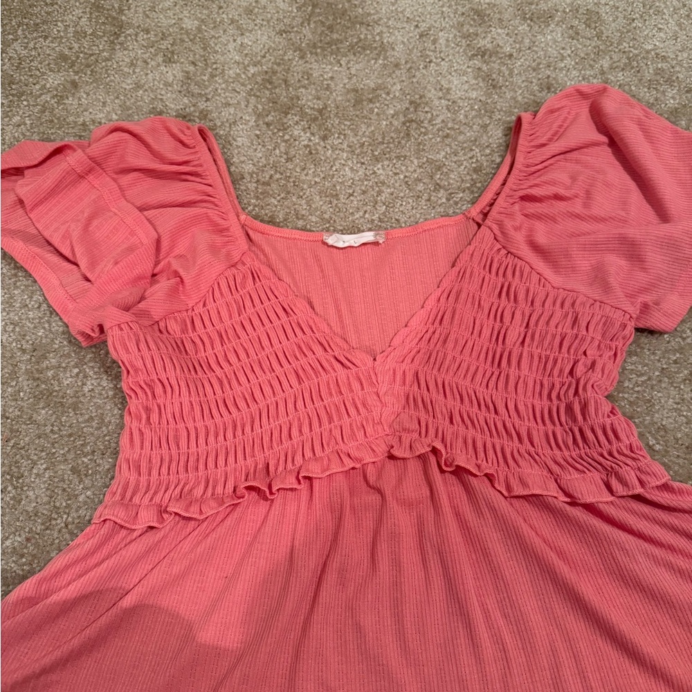 Coral off Shoulder Top